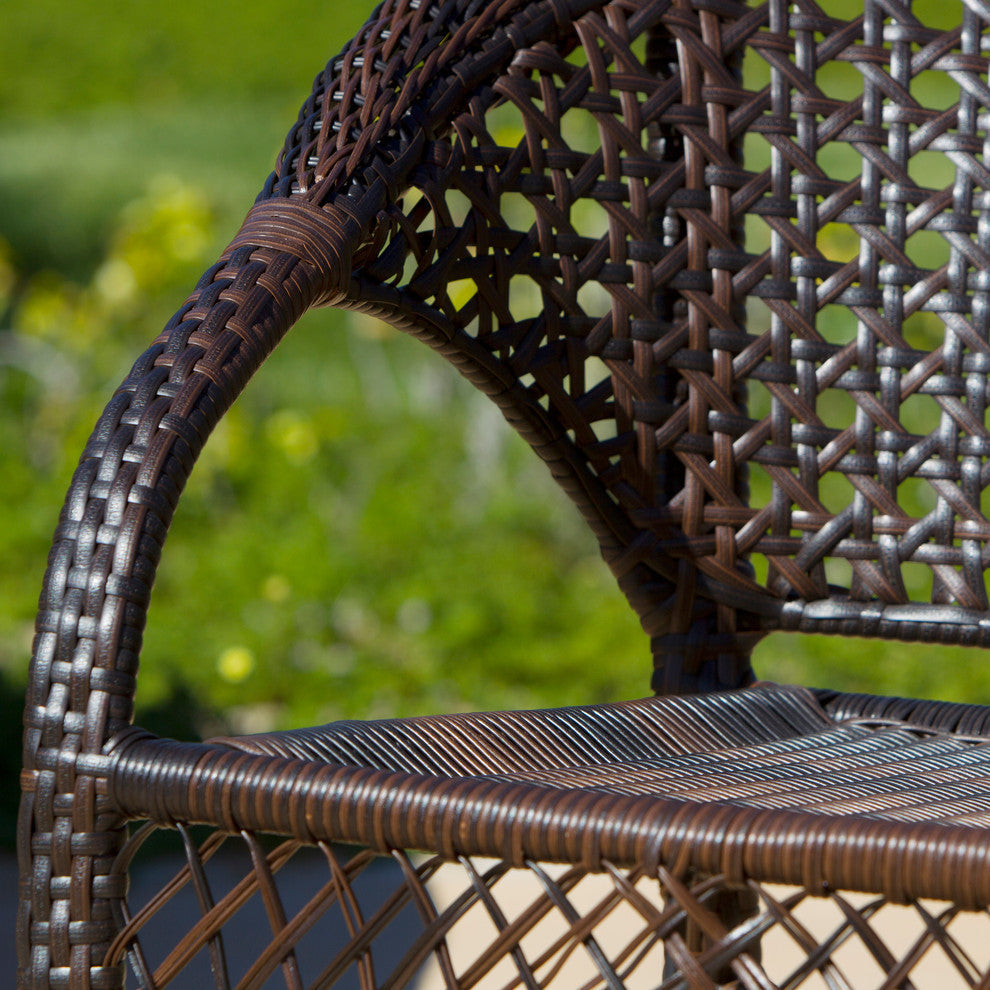 GDF Studio 7-Piece Ursula Outdoor Multi-Brown Wicker Dining Set