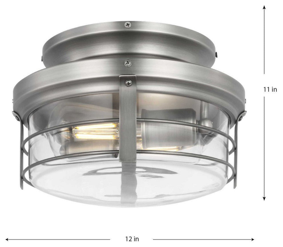 Springer II Collection Antique Nickel Rustic Light Kit for Ceiling Fan, Antique Nickel
