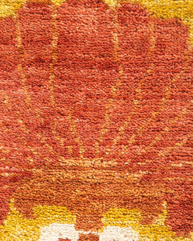 Suzani, One-of-a-Kind Hand-Knotted Area Rug Ivory, 9'7"x18'10"