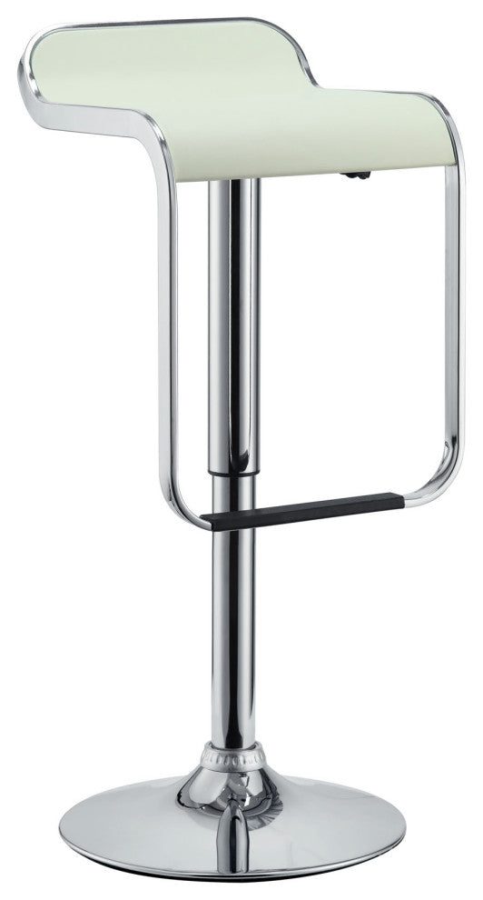 Modern White LEM Vinyl Bar Stool