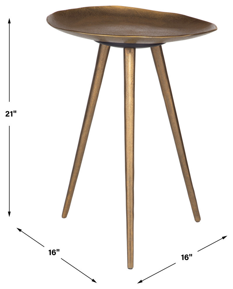 Uttermost Lily Pad Antique Brass Accent Table