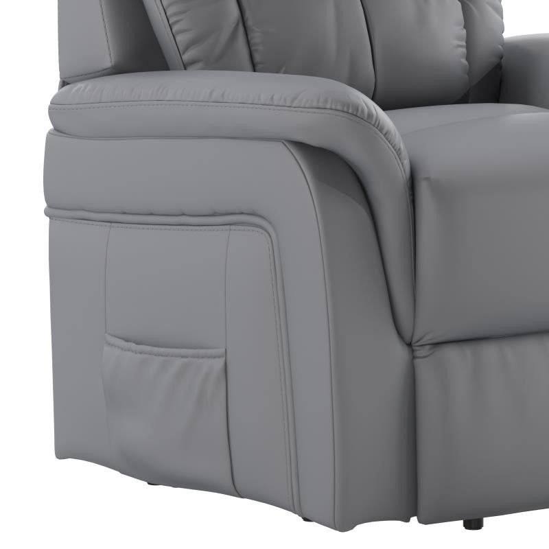 Hercules Series Remote Powered Lift Recliner, Gray Leathersoft