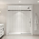 Selby Frameless Sliding Clear Alcove Shower Door, Black, 72"
