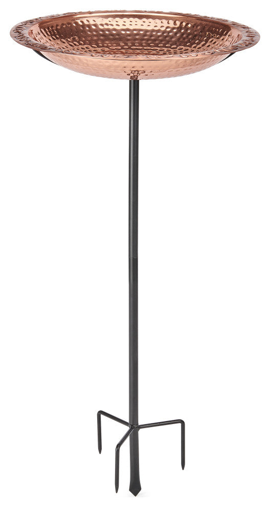 Pure Copper 18" Bird Bath on Garden Pole By Good Directions
