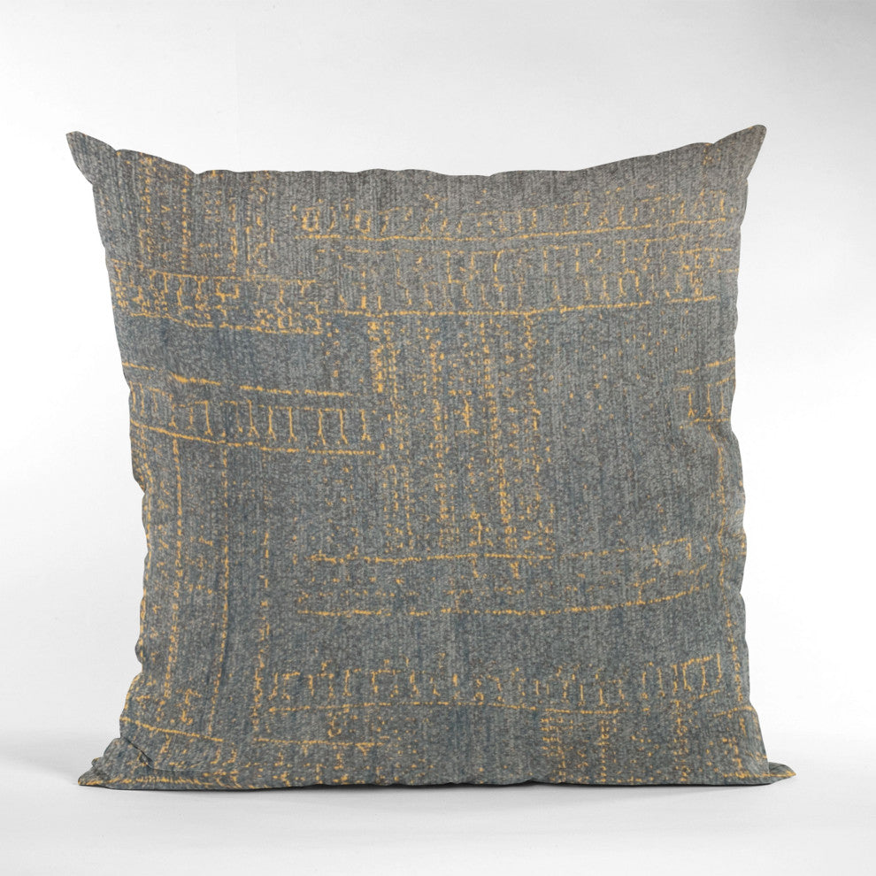 Plutus Blue Lux Abstract Luxury Throw Pillow, 22"x22"