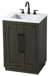 Home Living 24" Single Bathroom Vanity, Chocolate Oak