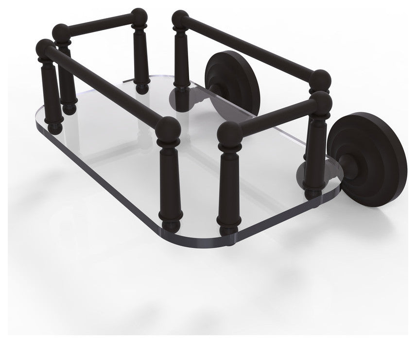 Que New Wall Mounted Glass Guest Towel Tray, Oil Rubbed Bronze