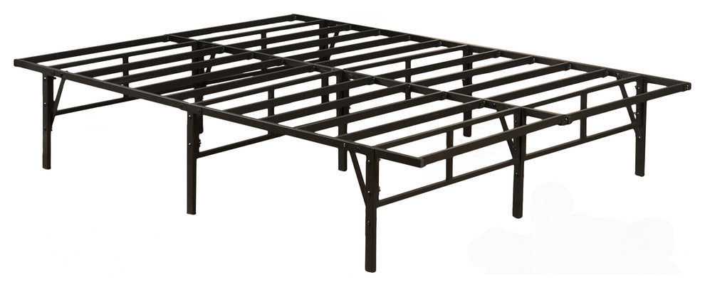 Chara Metal Platform Slatted Bed Frame, Black, Full