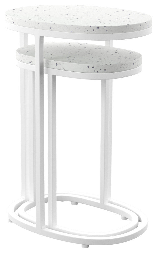 Barking Terrazzo Outdoor Nesting Tables 2-Piece Set