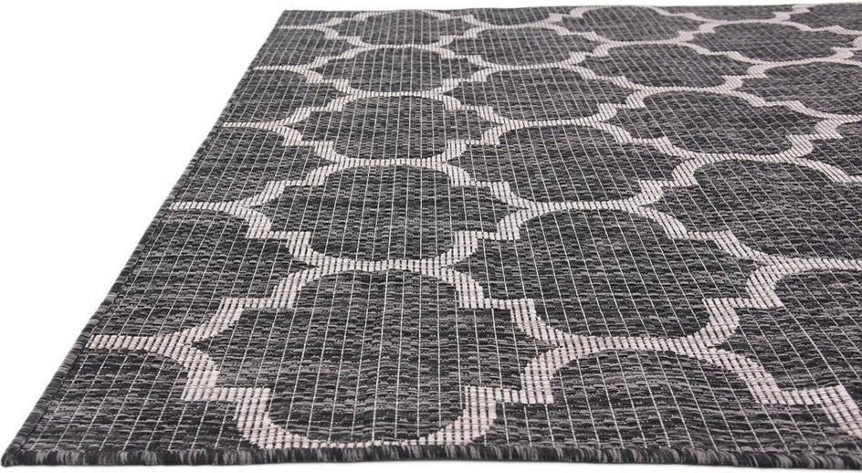 Unique Loom Black Trellis Outdoor 5' 0 x 8' 0 Area Rug