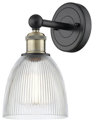 Castile 1-Light 6" Sconce, Black Antique Brass Finish, Clear Shade