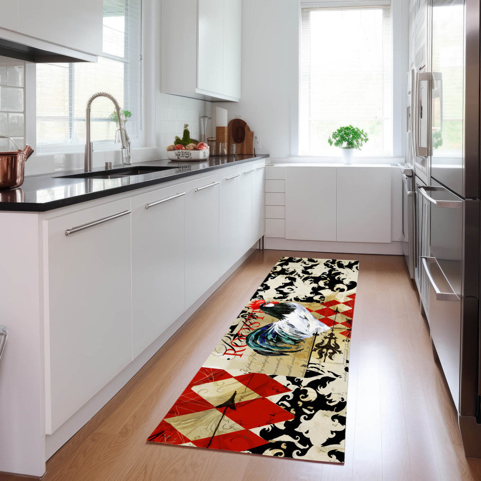Indoor/Outdoor Kendall KE3 Khaki Machine Washable 2'3" x 7'6" Runner Rug