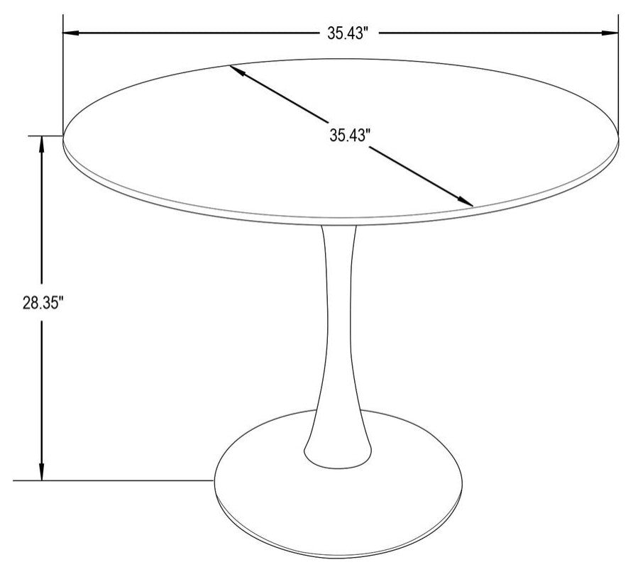 Round Dining Table with Wood Top