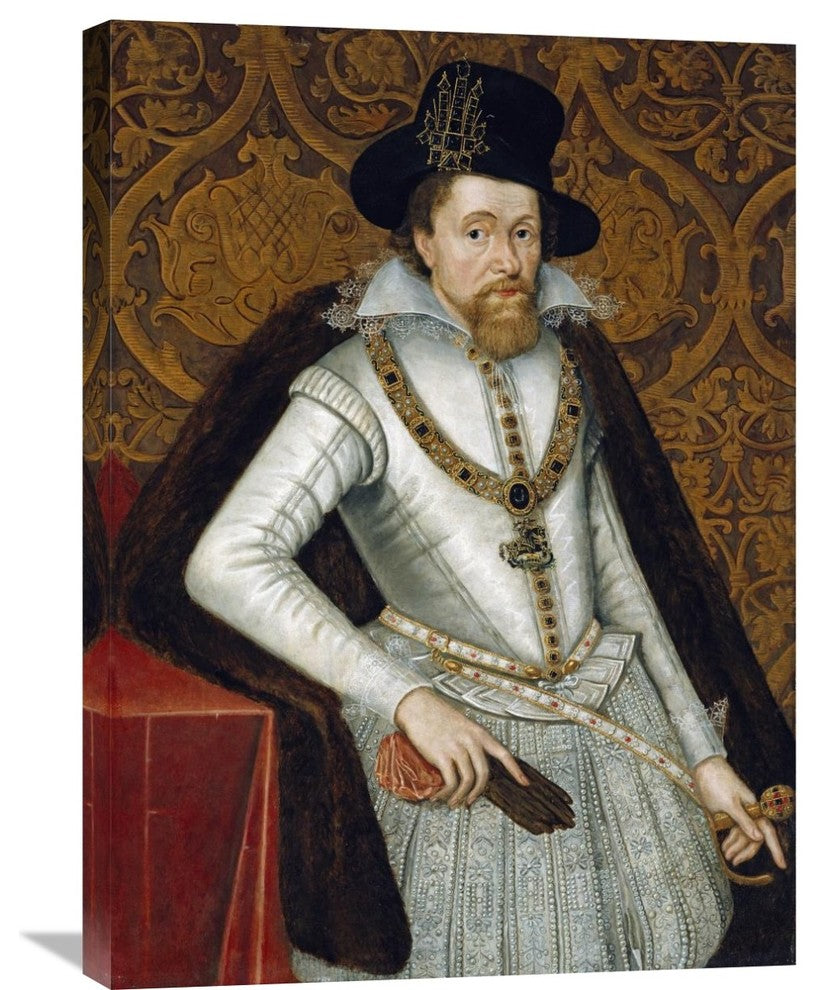 "Portrait of King James VI of Scotland, James I of England" Artwork, 21" x 30"