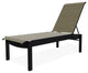 Leeward Sling Stackable Outdoor Chaise Lounge, Elevation Stone/Black
