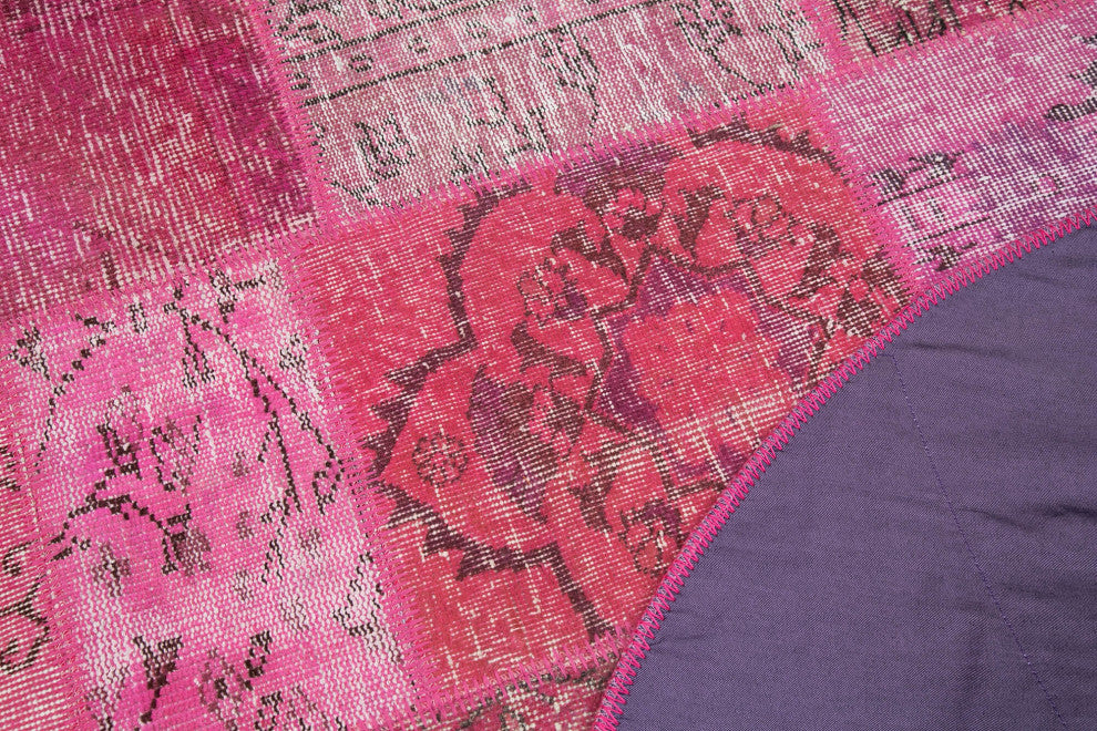 Rug N Carpet - Handwoven Anatolian 5' 1" x 5' 1" Wool Round Patchwork Rug