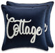 Base With Terry Loop Embroidary Throw Pillow Set of 2, Cottage