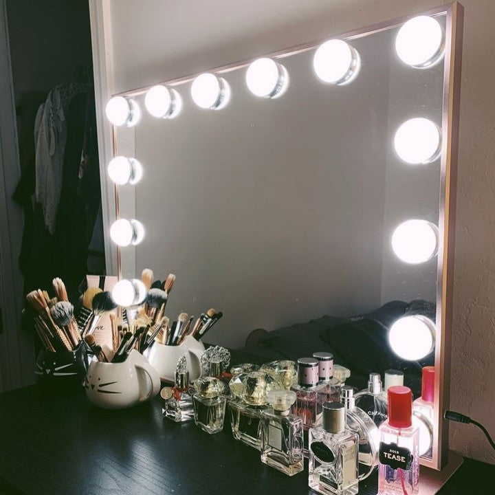 Hollywood Touch Duo Tone Wide LED Makeup Mirror, Rose Gold