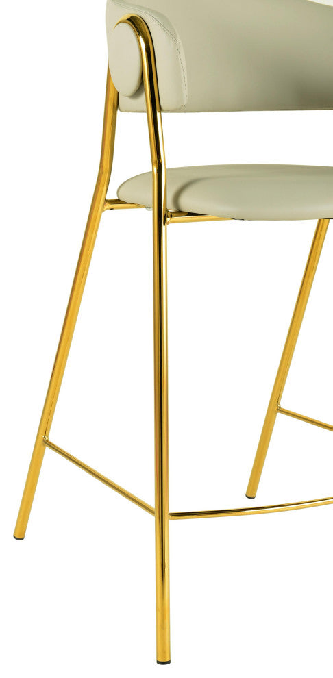 Lara Cream Vegan Leather Counter Stool, Set of 2