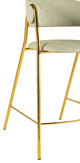 Lara Cream Vegan Leather Counter Stool, Set of 2