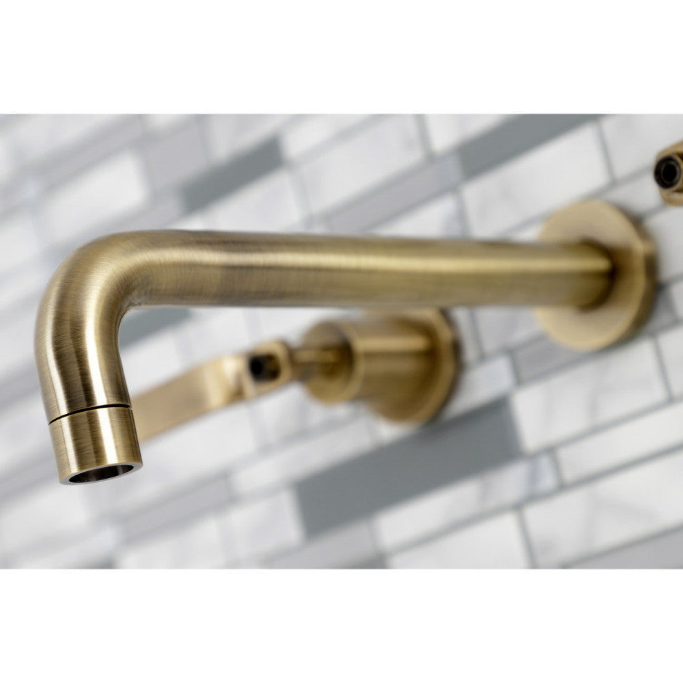 KS8023KL Two-Handle Wall Mount Tub Faucet, Antique Brass