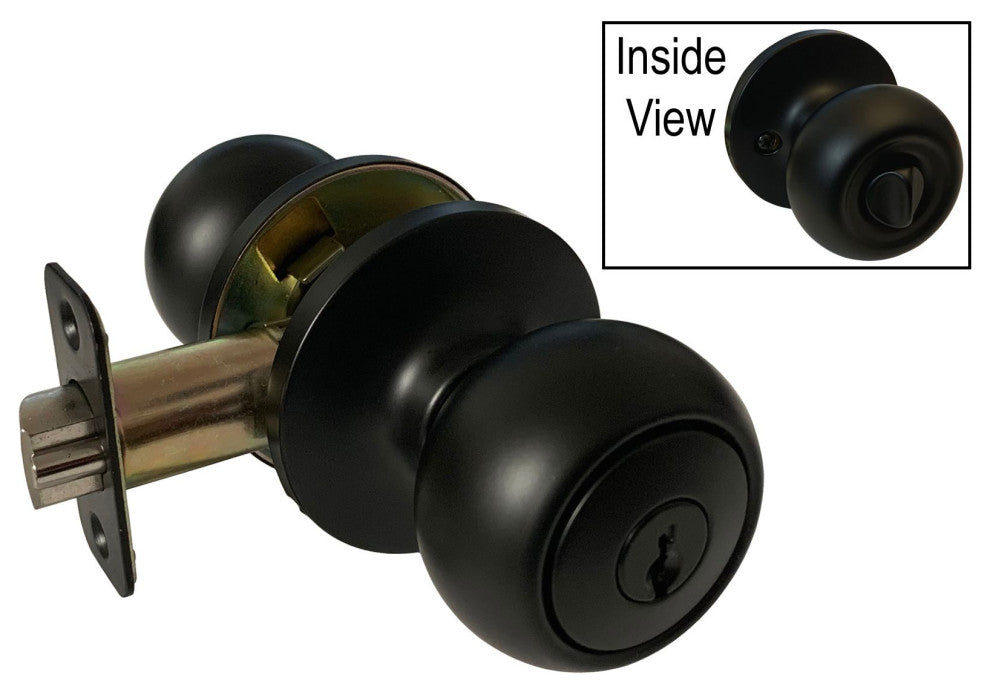 Round Door Knob, Black, Entrance