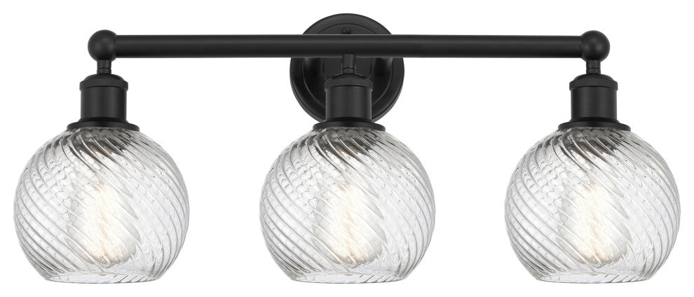 Innovations 616-3W-BK-G1214-6 3 Light Bath Vanity Light, Matte Black