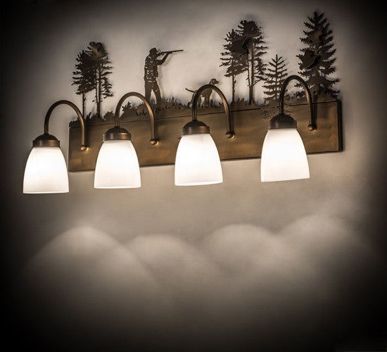 29 Wide Quail Hunter W/Dog 4 Light Vanity Light