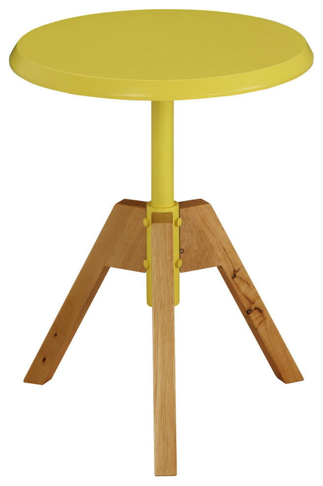 Acme Lumina End Table Yellow and Natural Finish