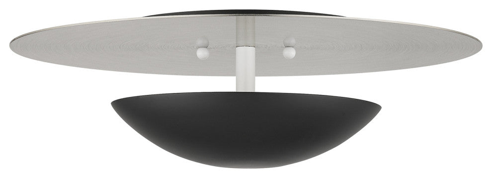 Livex Lighting Ventura 2-Light Large Wall Sconce, Black/Brushed Nickel