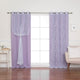 Rose Sheers and Blackout Curtains, Lavender, 52"x96"