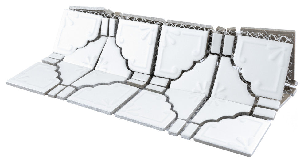 Hudson Moonbeam Porcelain Mosaic Floor and Wall Tile, Matte White