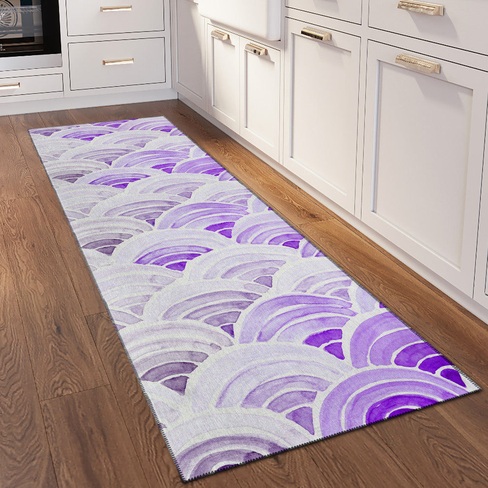 Indoor/Outdoor Seabreeze SZ5 Violet Machine Washable 2'3" x 7'6" Runner Rug