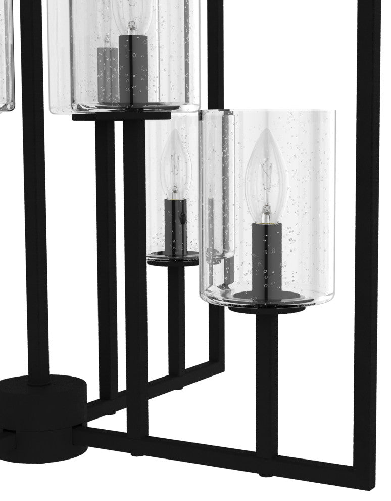 Kerrison Natural Iron With Seeded Glass 8 Light Pendant Ceiling