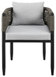 Alegria Outdoor Dining Chair in Aluminum with Gray Rope and Cushions - Set of 2