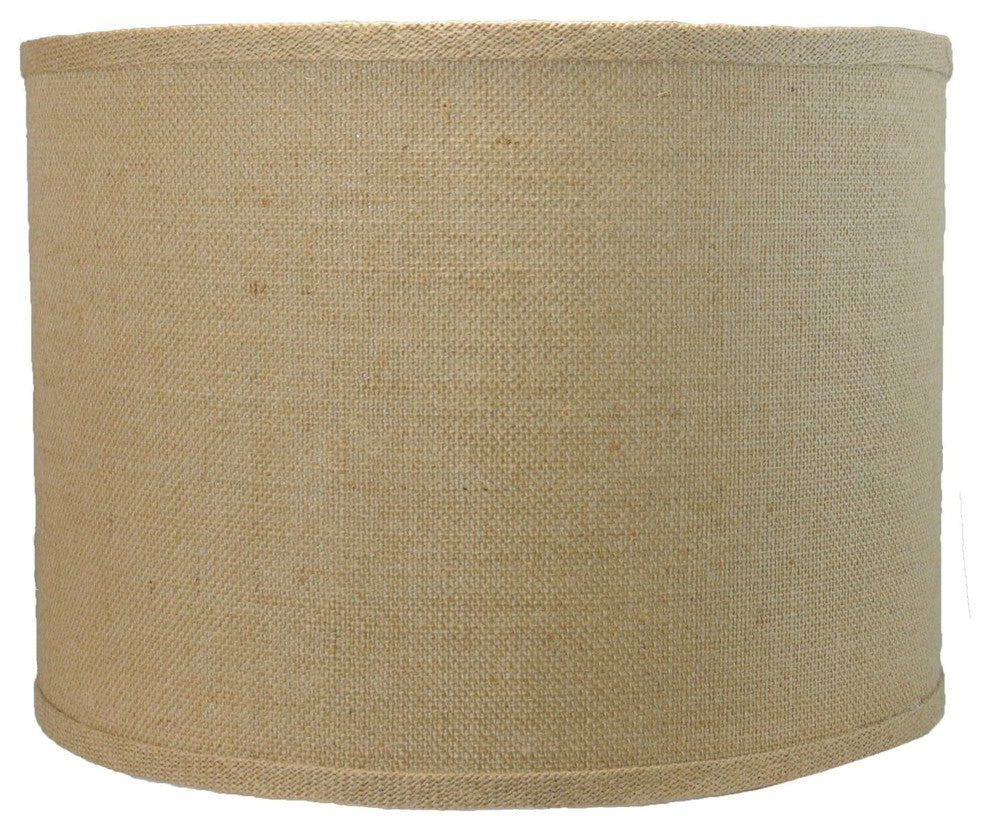 Classic Drum Burlap Lampshades, Natural Burlap, 14"