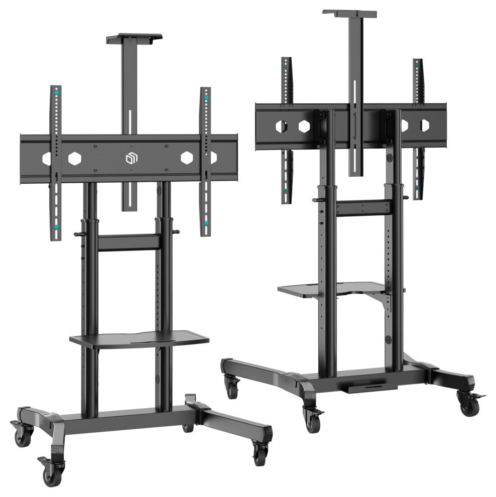 ONKRON Portable TV Stand with Wheels for 50-90 Inch TVs up to 220 Lbs, black