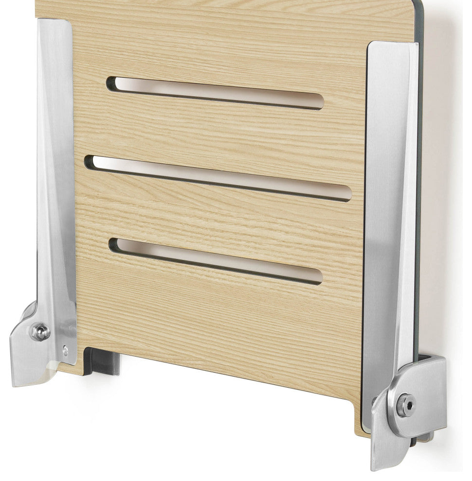 Seachrome SlimLine Folding Wall Mount Shower Seat, Urban Chic, Silver Frame