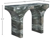 Pomezia Finished Console Table, Green, Marble Finish