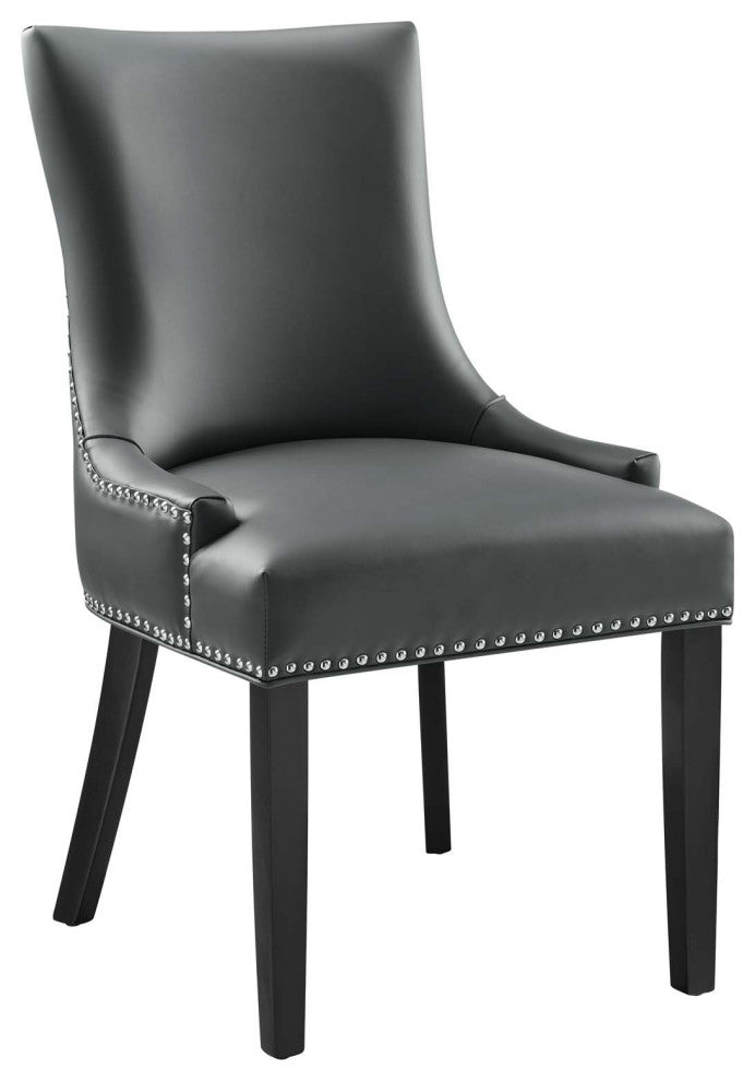 Marquis Vegan Leather Dining Chair, Gray