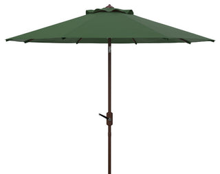 Safavieh Ortega 9' Auto Tilt Crank Umbrella, Hunter Green