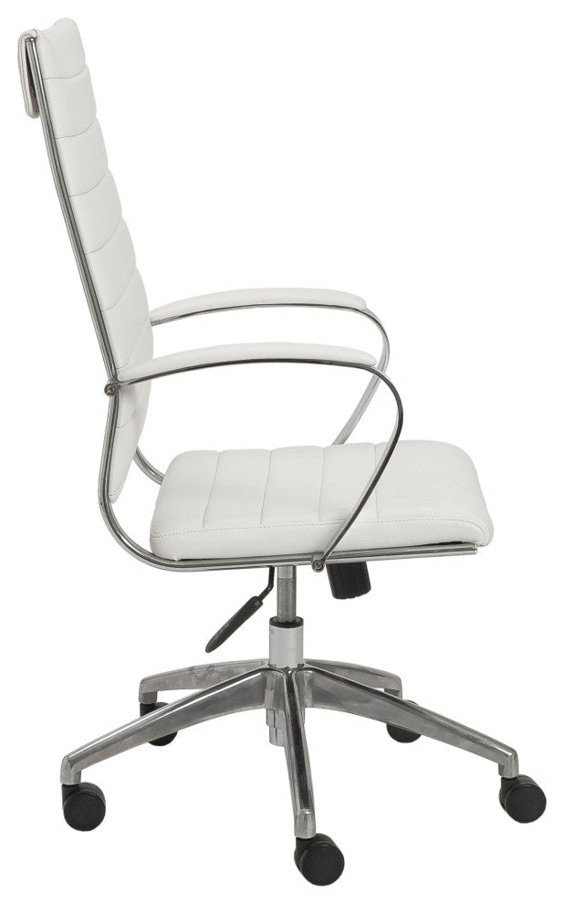 Axel High Back Office Chair, White With Aluminum Base