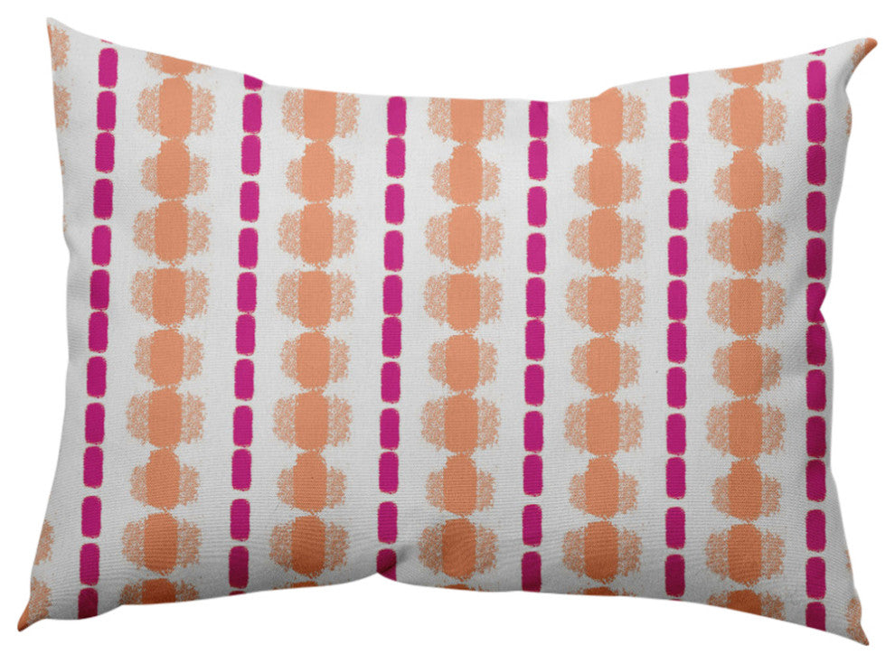 Watercolor Stripe Decorative Throw Pillow, Orange-Orchid, 14"x20"