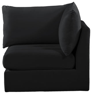 Jacob Velvet Upholstered Modular Corner Chair, Black