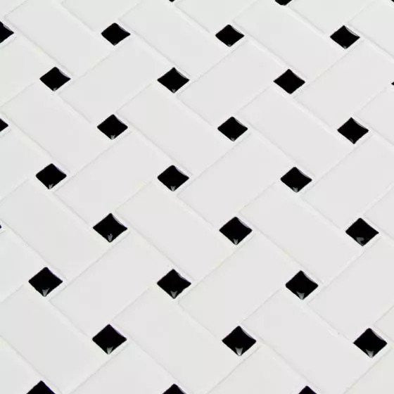 Retro Weave Bianco 11.73X11.73 Porcelain Mosaic, 15 Sheets