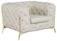 Angelica Italian Leather Accent Chair, Beige