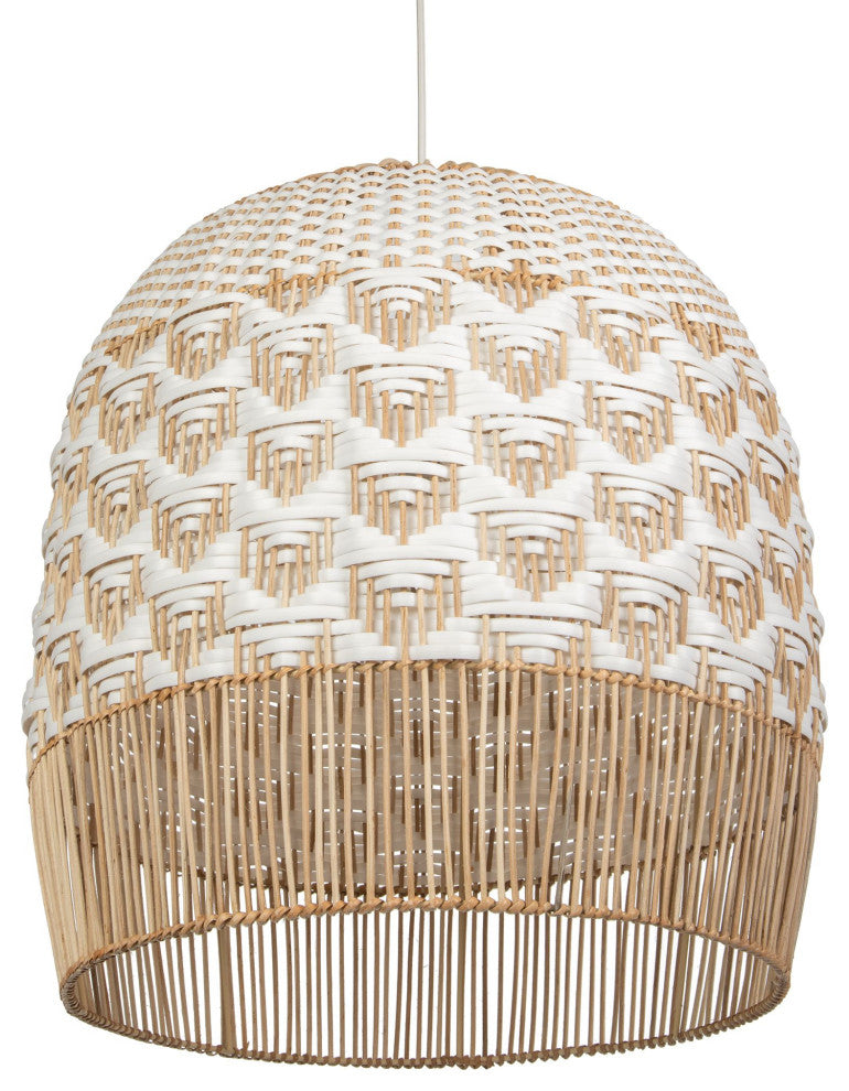 Wicker,  Polyrattan Tulip Chevron Pendant Lamp