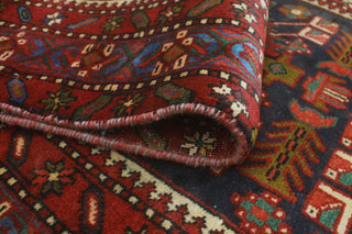 Fine Vintage Distressed Saeger Navy/Red Runner, 3'5x14'6