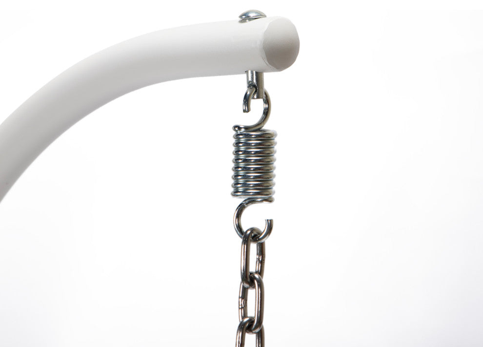 LeisureMod ESCW-40BG Beige Wicker Hanging Egg Swing Chair