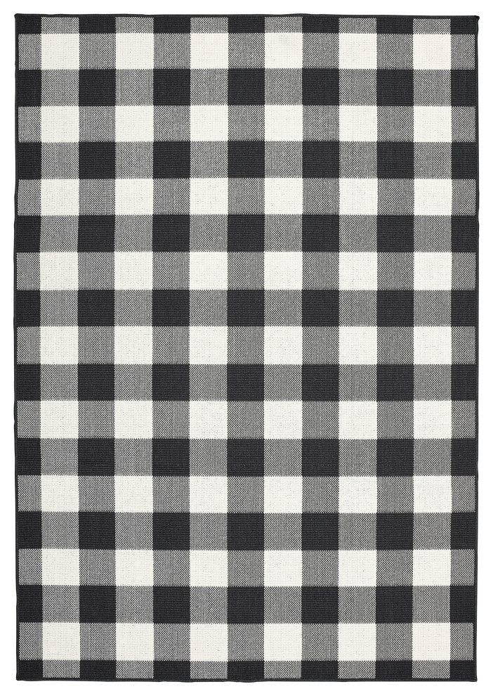 Oriental Weavers Marina Black/ Ivory Geometric Indoor/Outdoor Rug 7'10"X10'10"